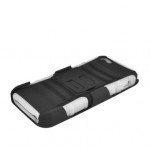 Wholesale iPhone 5 Silicon+PC Dual Hybrid Case with Stand and Holster Clip (Black-White)